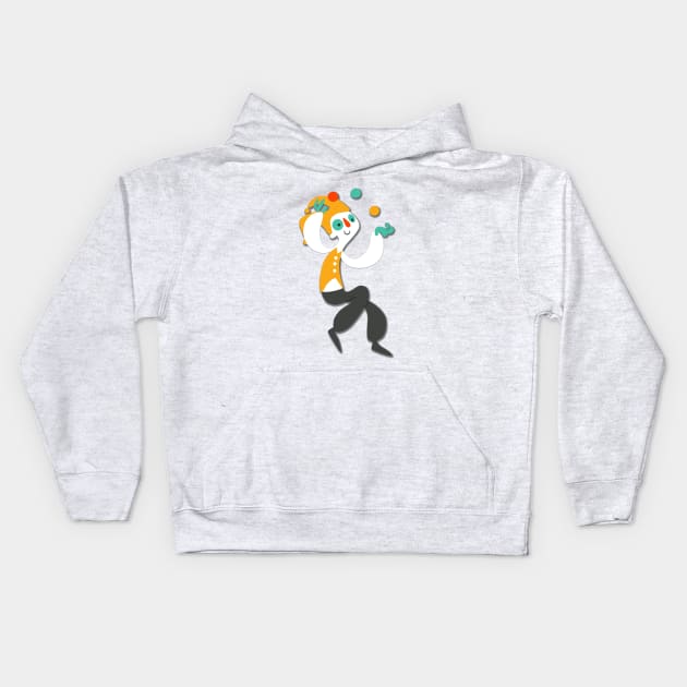 clown juggling Kids Hoodie by richhwalsh